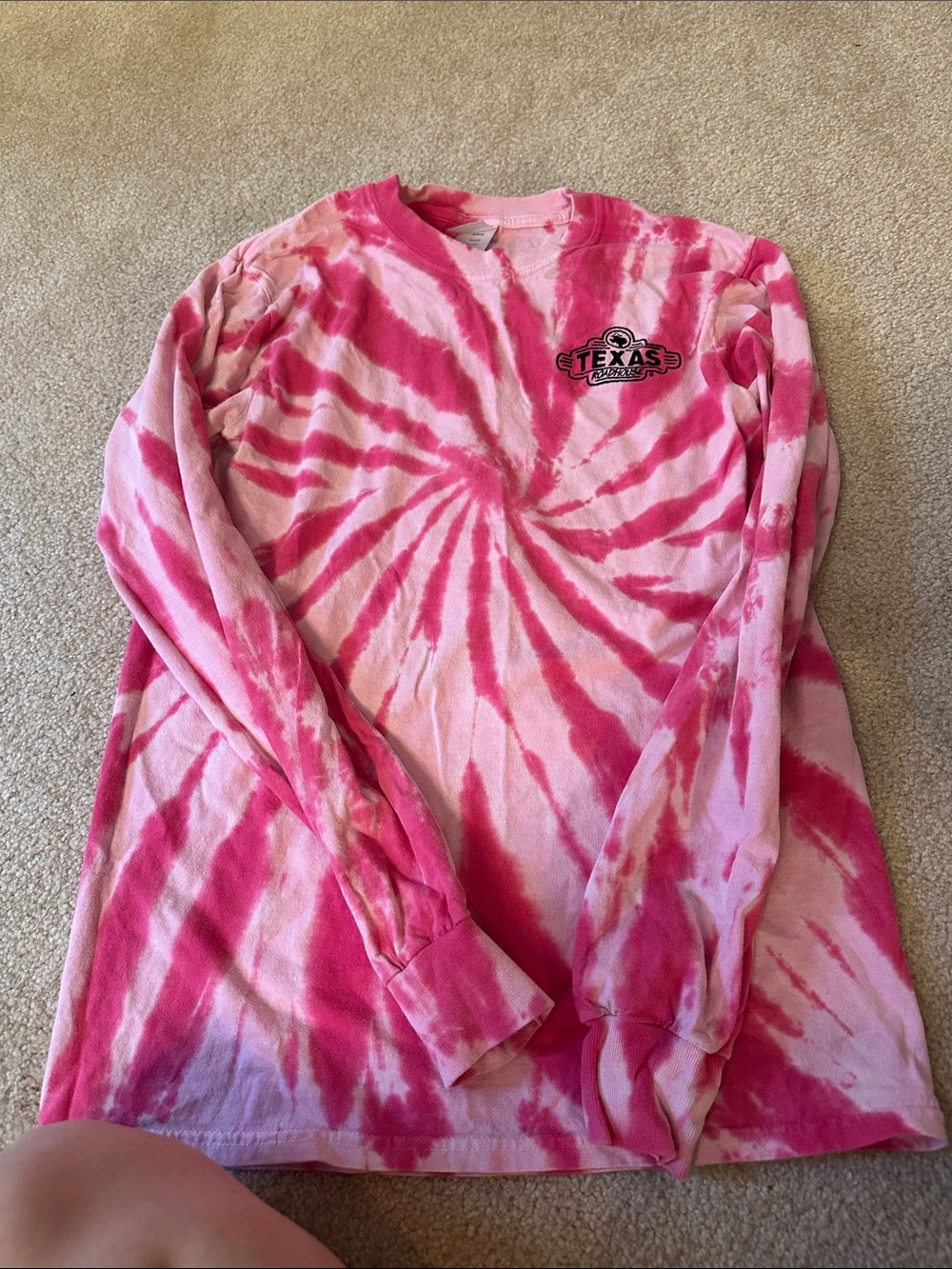 Texas Roadhouse Pink Tie-Dye Long Sleeve Tee -